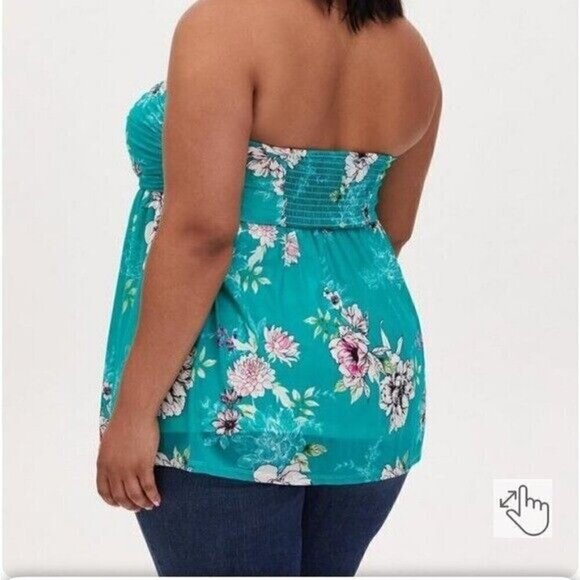 Torrid Mesh Strapless Twisted Babydoll Tunic Top Size 5X - Picture 3 of 12